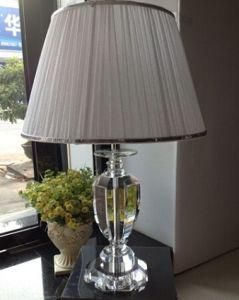 Phine 90262 Clear Crystal Table Lamp with Fabric Shade
