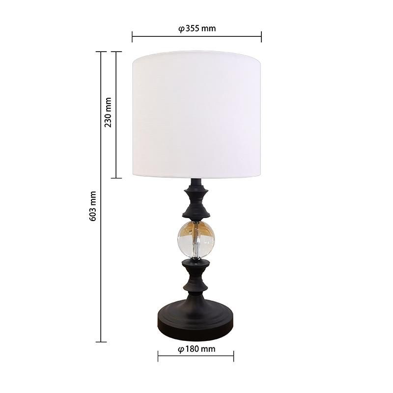Luxury Fabric K9 Crystal Bedside Table Lamp for Hotel Decoration