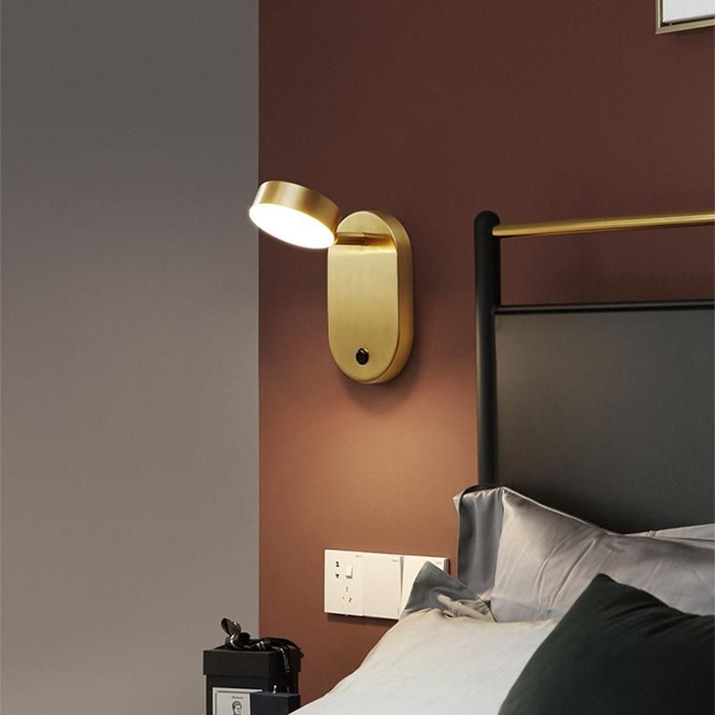 Copper Wall Lamp for Modern Bedside Lamp Creative Living Room Wall Hotel Light