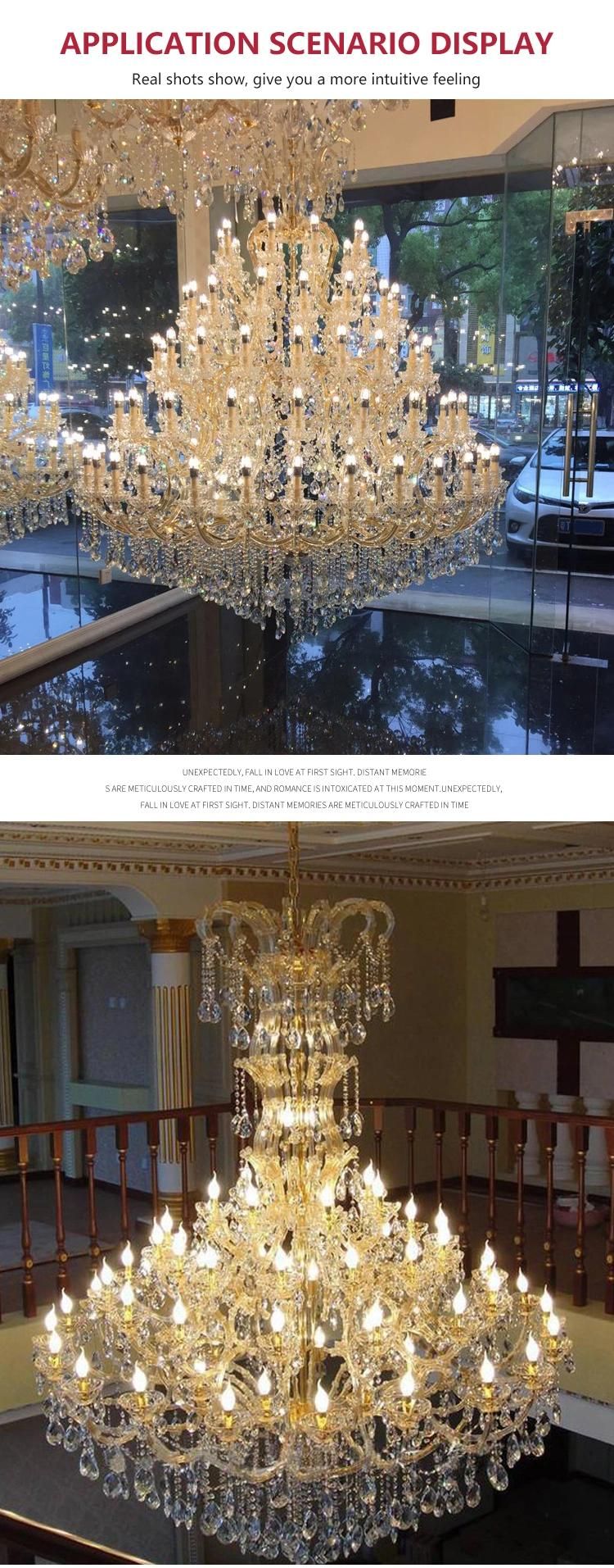 Luxury Pendant Light Gold LED Hanging Lights Home Modern K9 Crystal Chandelier