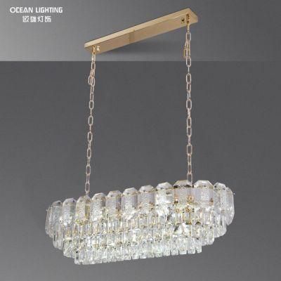 Room Modern Metal Living Bedroom Ceiling Clear Crystal Pendant Lamp Luxury Chandelier
