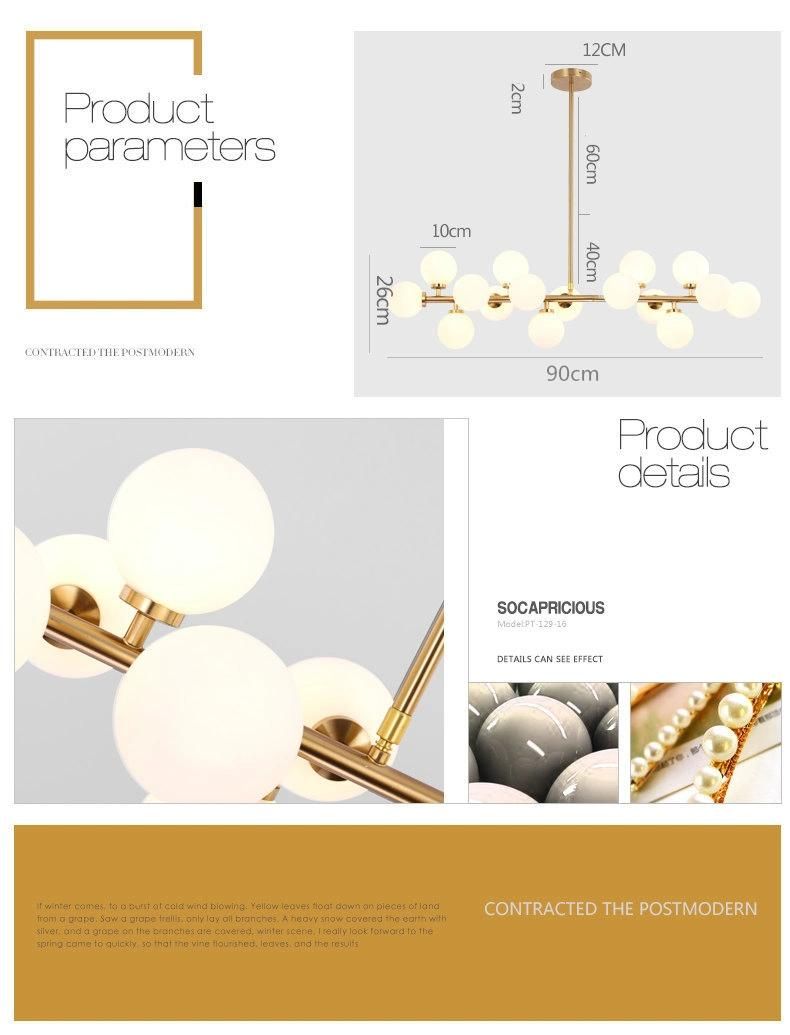 Gold Pendant Light Living Room Decor G4 Bulb Adorabelle Molecular Design Multi Ball Chandelier Pendant Light (WH-AP-356)