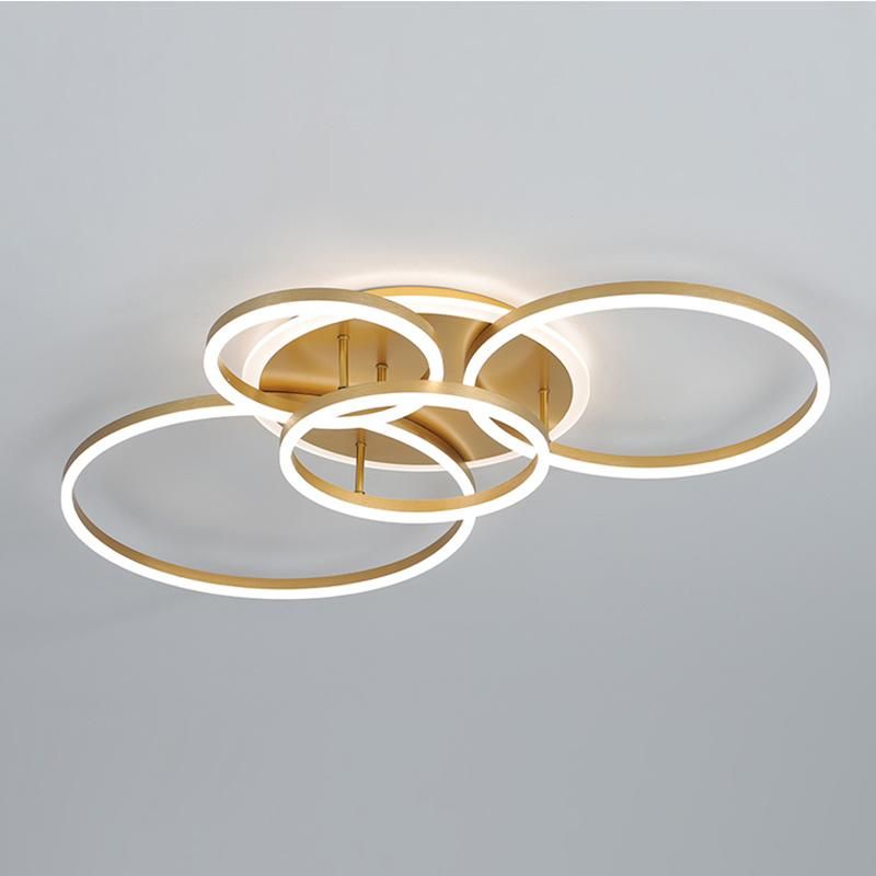 Polycyclic Design Golden Ceiling Lamp Living Room Lamp Hotel Lamp LED