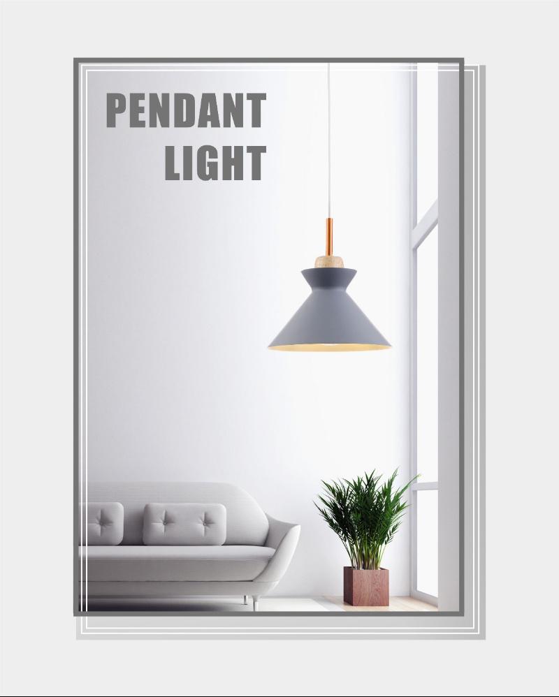 Fashion Iron and Oak Ceiling Hanging light Interior Decorative pendant lamp