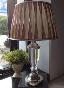Phine 90249 Clear Crystal Table Lamp with Fabric Shade