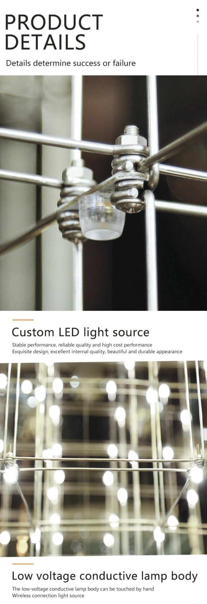 New Product Large Custom Modern Stainless Steel Pendant Light