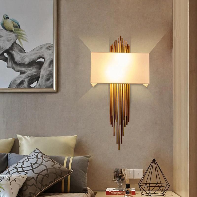 Gold LED Wall Lamp Bedroom Bedside Stairs Corridor Simple Wall Decoration Light (WH-OR-144)