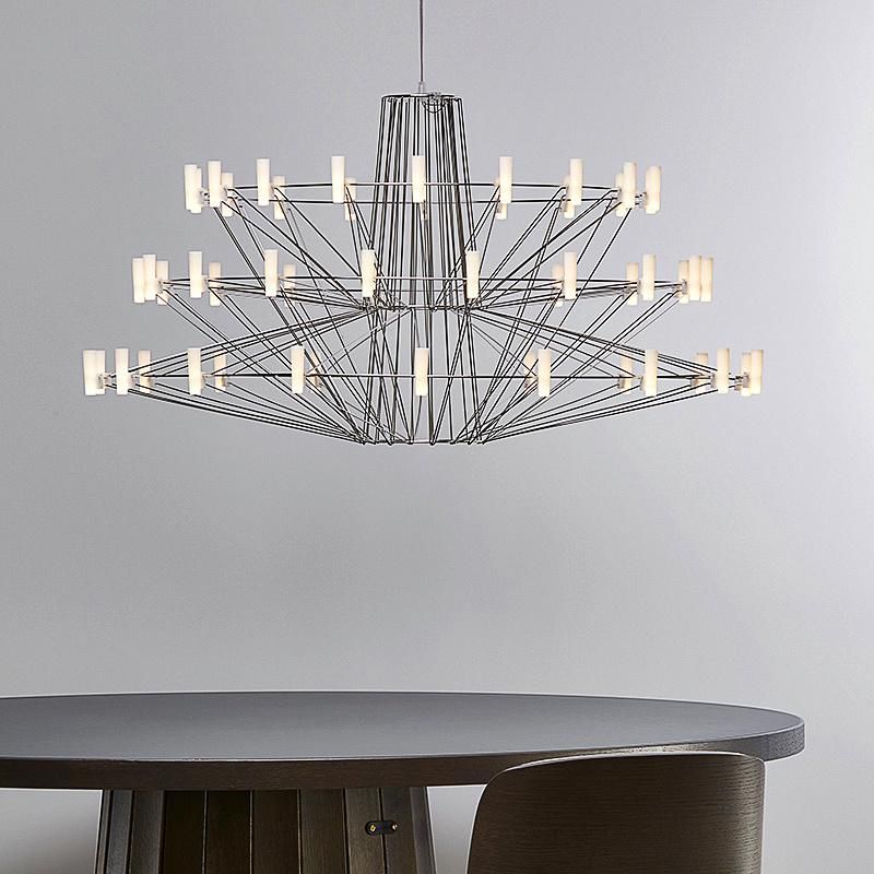Creative Restaurant Chandelier Stainless Steel LED Chandelier Pendant Lamp