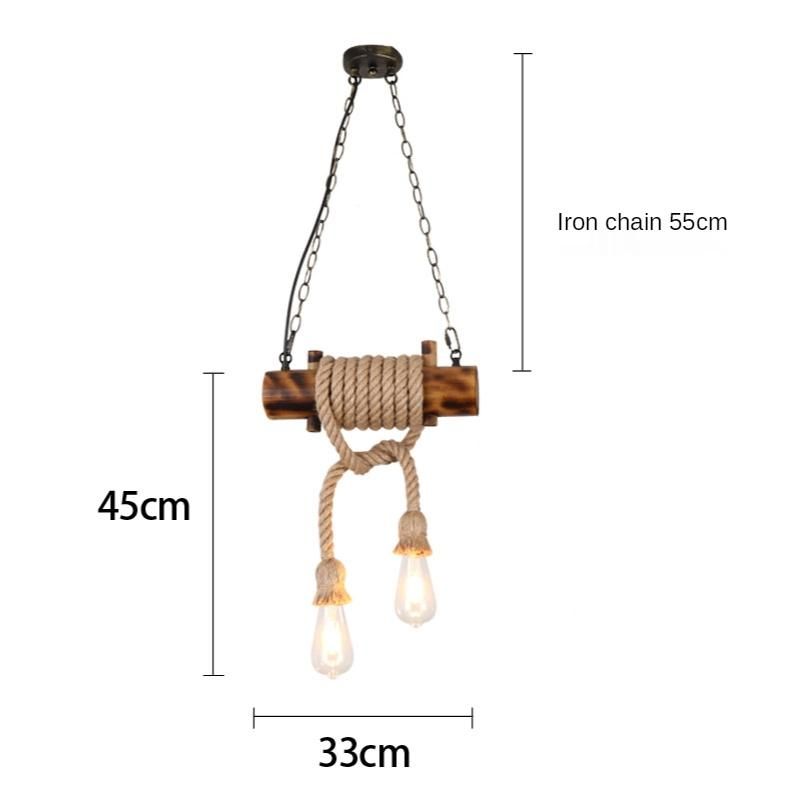 Retro Loft Pendant Lamp American Retro Industrial Style Hemp Rope Restaurant Coffee Bamboo Lighting (WH-VP-133)