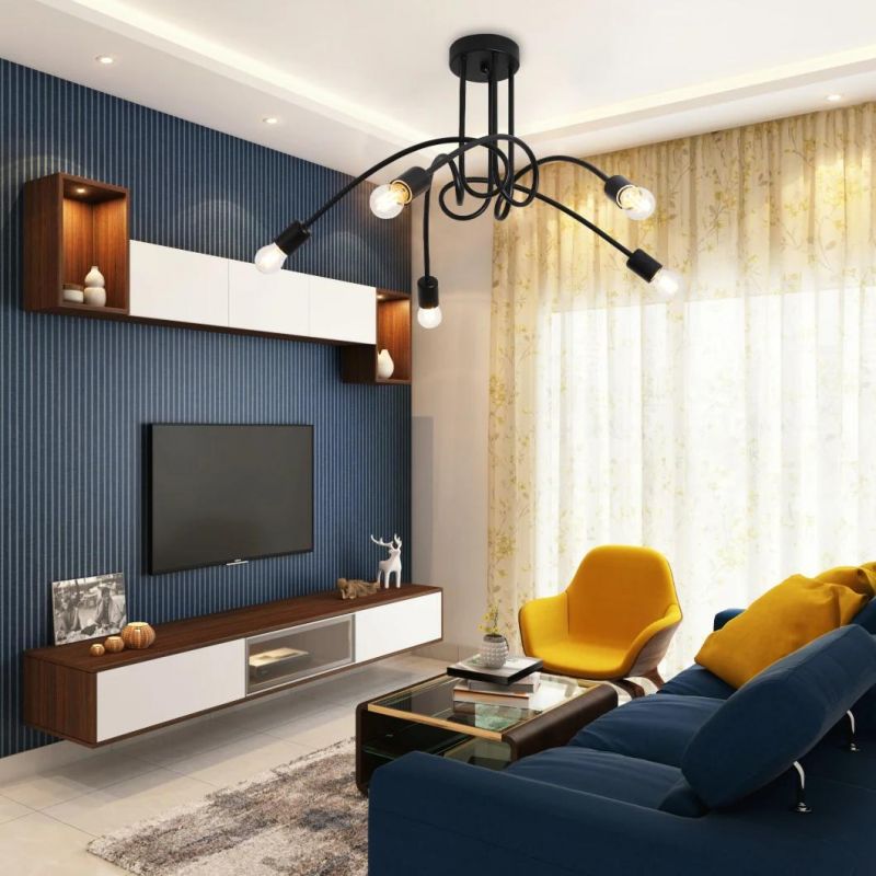Home Decoration Classical 5*E27 Black Color Pendant Home LED Chandelier Pendant for Dining