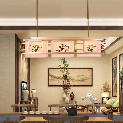Project Living Room Ceiling Light Fixture Rectangle Chandelier Modern Fabric