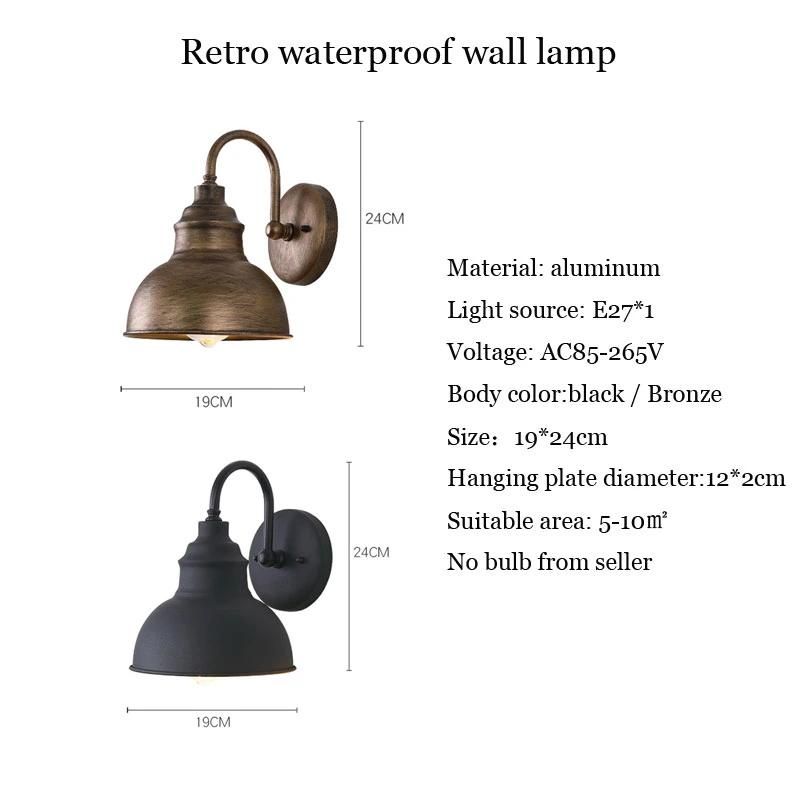 Retro Outdoor Garden Light Courtyard Yard Porch Aisel Stair Vintage Outdoor Wall Lamp (WH-VR-47)