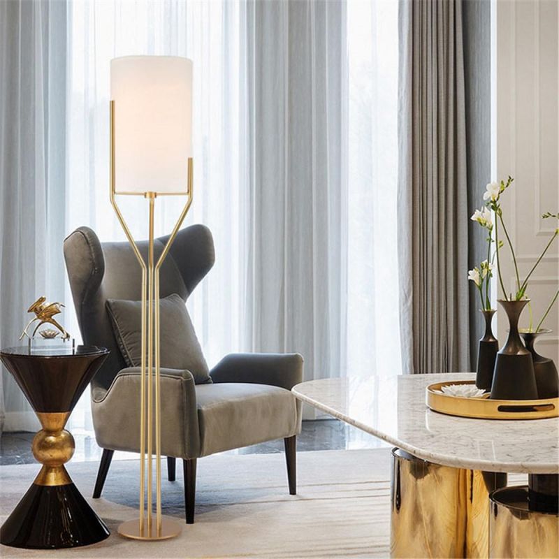 Hotel Project Modern Standing Lighting Floor Lamp with Fabric Shade