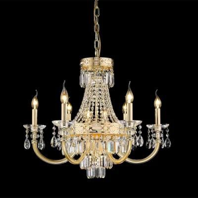 Home Decorative Villa Copper Large Hotel Project Dining Room Gold Luxury K9 Modern Crystal Chandelier Lighting for Living Room