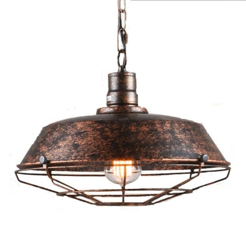 Loft Style Vintage Industrial Iron Pendant Light E27 for Salon Restaurant Bar Antique Pendant Light (WH-VP-78)