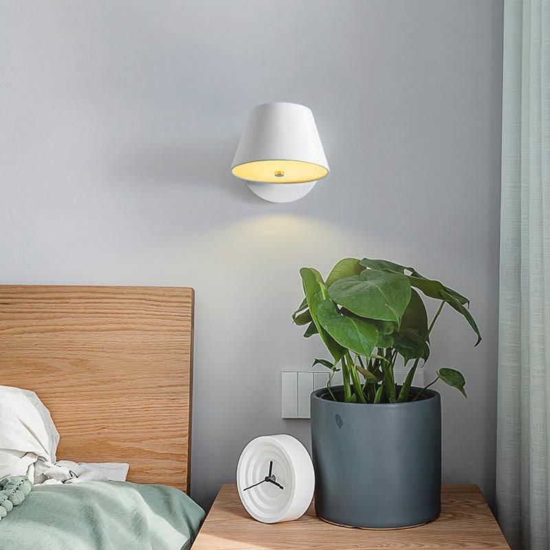 Simple Design Round Black LED Wall Light Reading Lamp