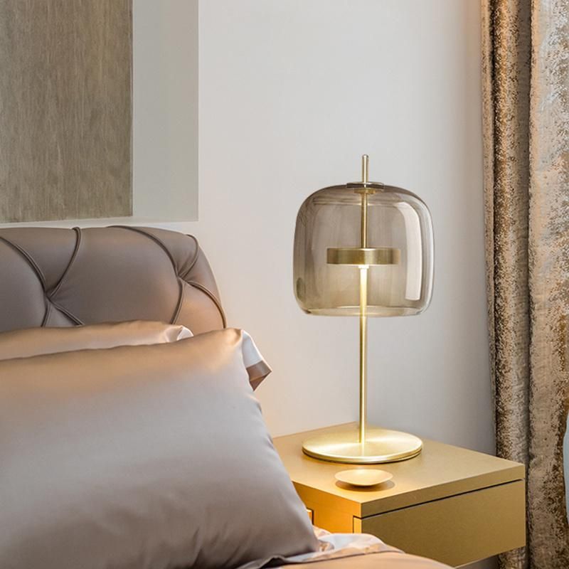 Nordic Glass Table Lamp Bedroom Bedside Living Room Modern Desk Light