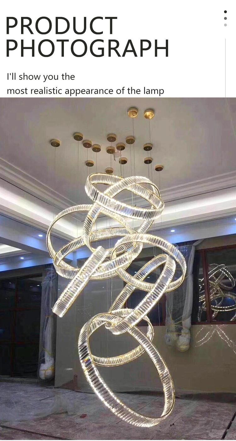 Good Price Banquet Hall Villa Commercial Center Modern Luxury Crystal Round LED Chandelier Lamp