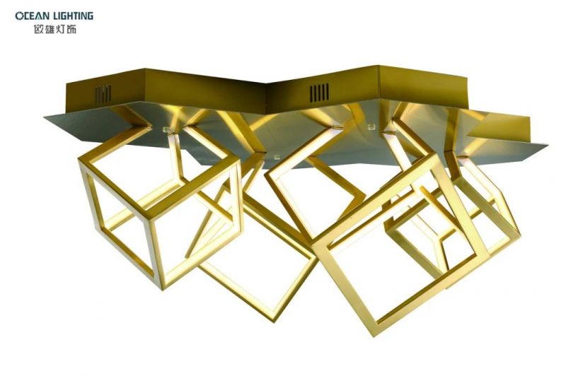 4 Gold Square Style Frame Modern Chandeliers Lighting Ceiling Lamp