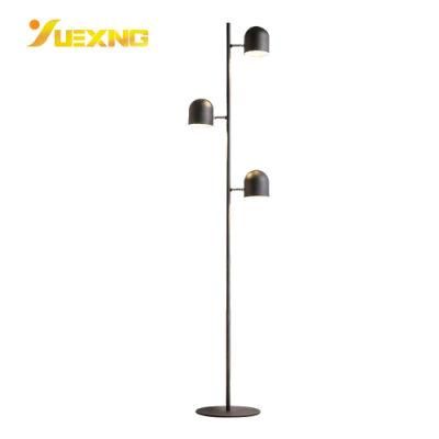 Cheap LED E14 Adjustable Bracket Metal 3 Lamp Standing Lamp Rotation Metal Wooden Reading Light Floor Lamp