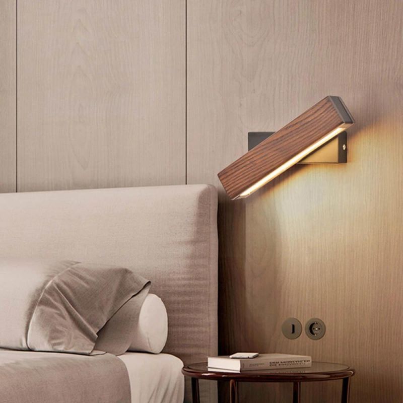 Nordic Solid Walnut Wood Wall Lamp AC110-240V LED Wall Sconces Wood Wall Lamp (WH-OR-64)
