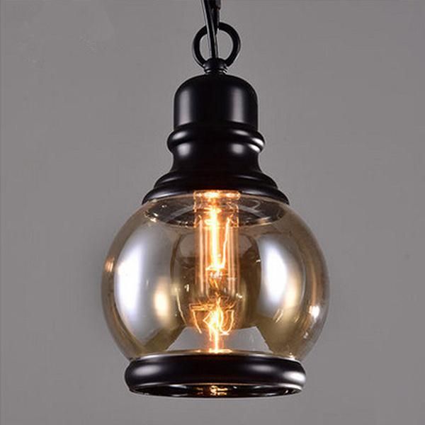 Vintage Loft Amber Glass Pendant Light Style Restaurant Bar Bed Room Glass Pendant Lamp (WH-VP-79)