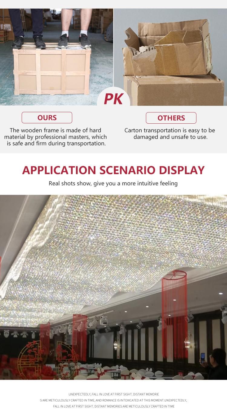 Professional Factory Banquet Hall Villa Department Large Luxury Glass LED Chandelier Ceiling Lamp