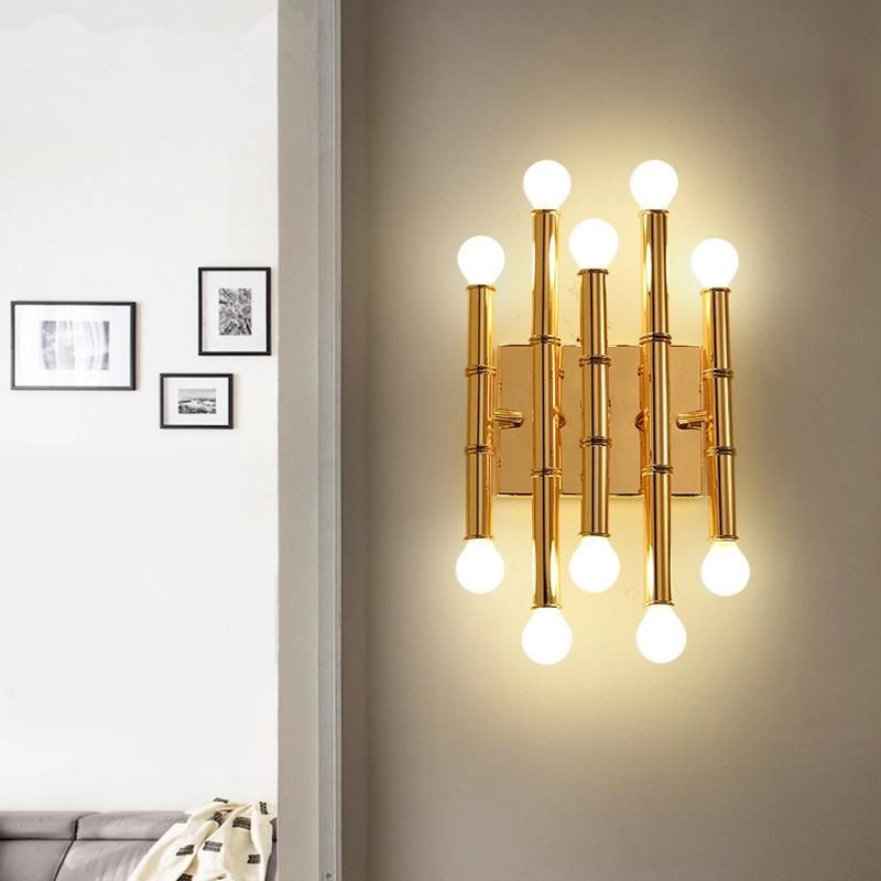 Gold Nordic Loft Villa Wall Lamp Art Creative Designer Meurice 10 Light Wall Sconce (WH-OR-183)