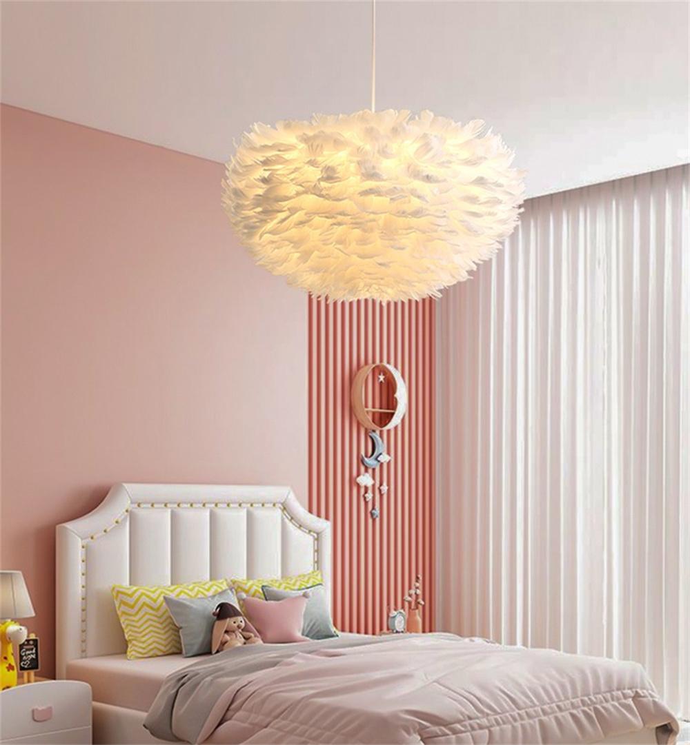 Feather Chandelier Nordic Modern Living Room Bedroom Light Warm Romantic Dining Room Ins Net Red Goose Feather Light
