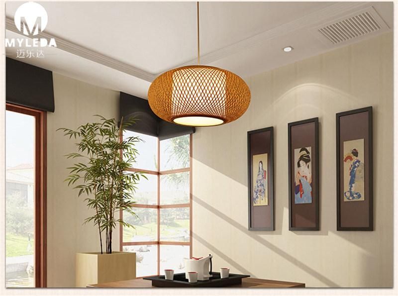 Modern Style Wooden Pattern Retro Decoration Cage Pendant Lights for Home, Bar, Living Room, Dining Room