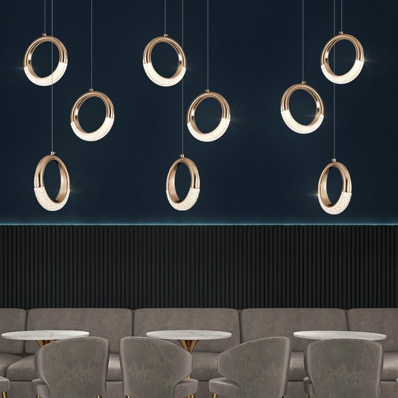Round Lobby Chandelier Crystal Chandelier Living Room Light Pendant Lamp