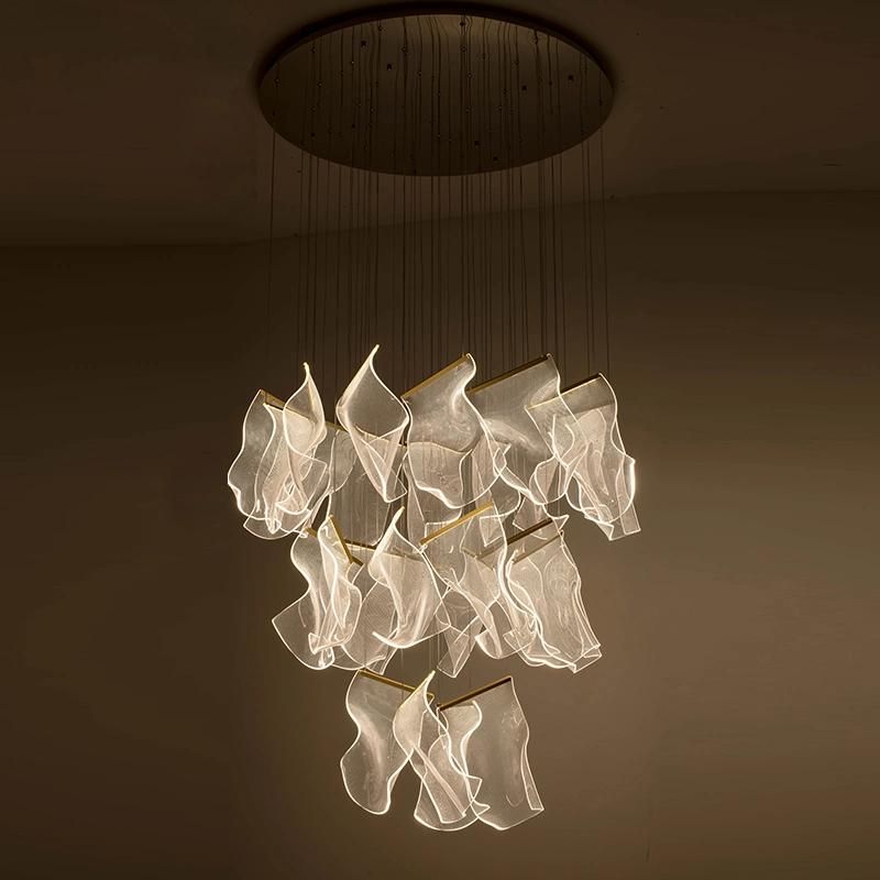 Artistic Stair Lamp Large Pendant Lamp Chandelier Hotel Lobby Lamp Chandelier