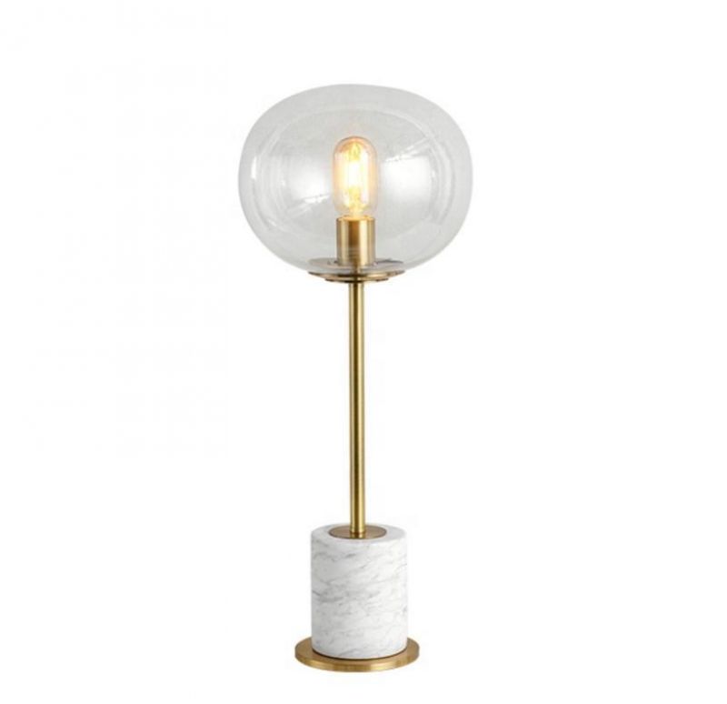 European Design Simple Bedside Night Nordic Home Decor Desk Lighting Modern Home Living Room Bedroom Study Brass Marble Base Luxury Table Desk Lamp