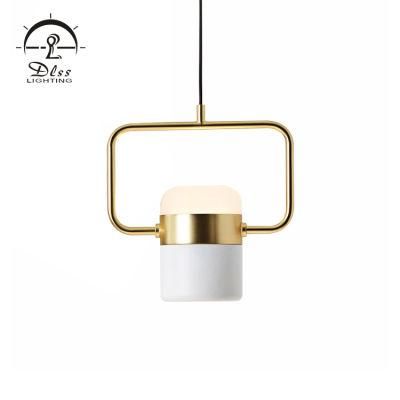 Rectangular Wire Gold/Copper Dlss Simple LED Single Pendant Lighting