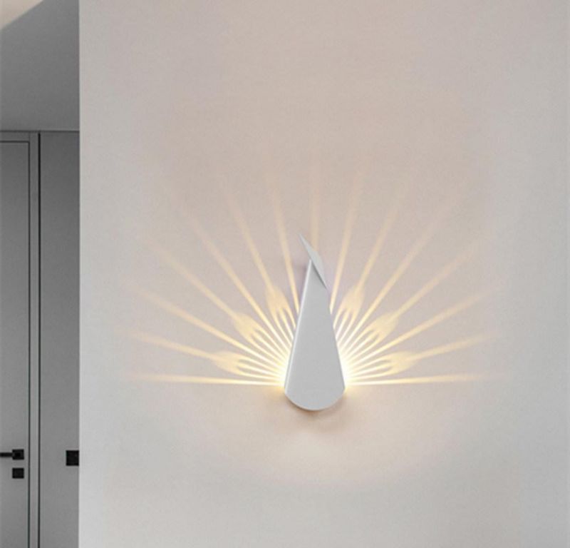 Peacock LED Wall Lamps Modern Wall Light for Bedroom Bedside Lamp (WH-OR-25)