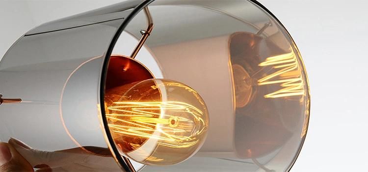 Rose Gold /Brass Metal and Smoek Glass Hanging Pendant Light Lighting for Kitchen/ Dining Room
