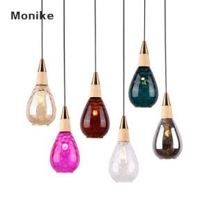 Nordic Style Modern Glass Hanging Light Dining Room Bar Decorative Colorful Modern Pendant Lamps