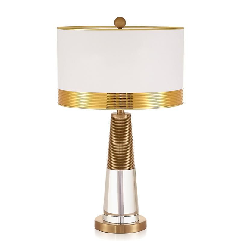 Brass Crystal Glass Reading Desk Table Lamp for Hotel Bedroom