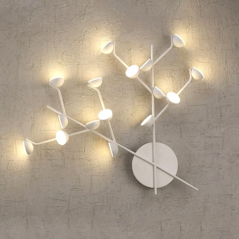 Minimalist White Multi - Head Dining Room Wall Lamp Modern Bedroom Branch Wall Light