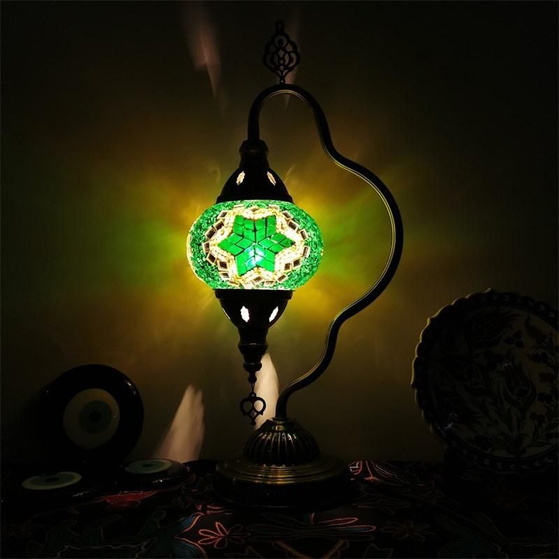 E14 Hand-Inlaid Glass Mosaic Bedroom Living Room Decorative Restaurant Table Light (WH-VTB-16)