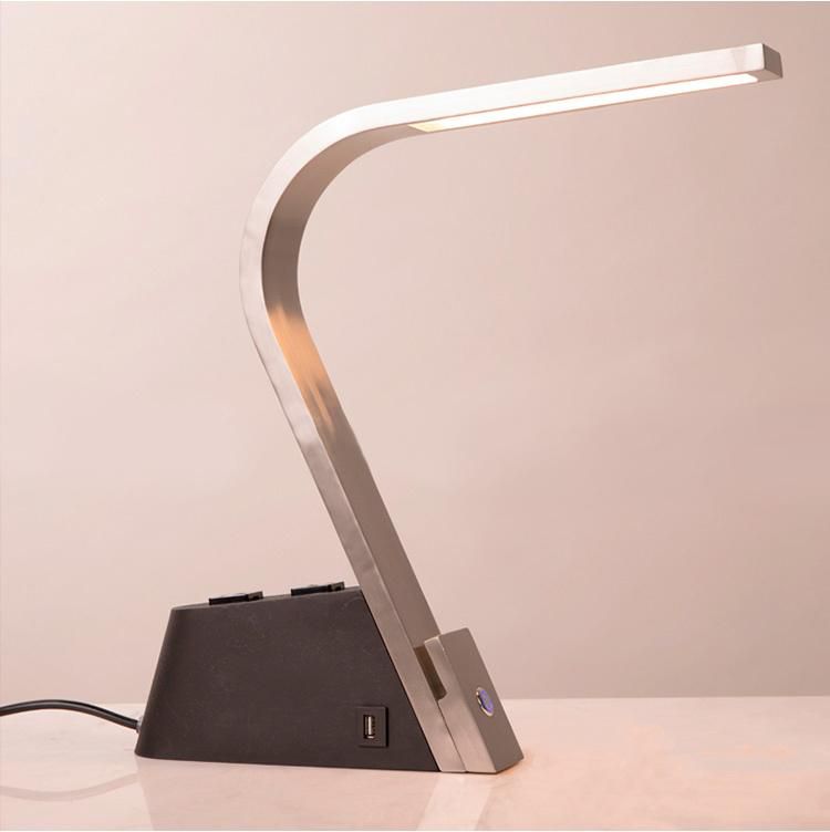 Modern Minimalist Desk Office Study Desk Lamp with Adjustable Brightness USB Charging with Plug Work Desk Lamp