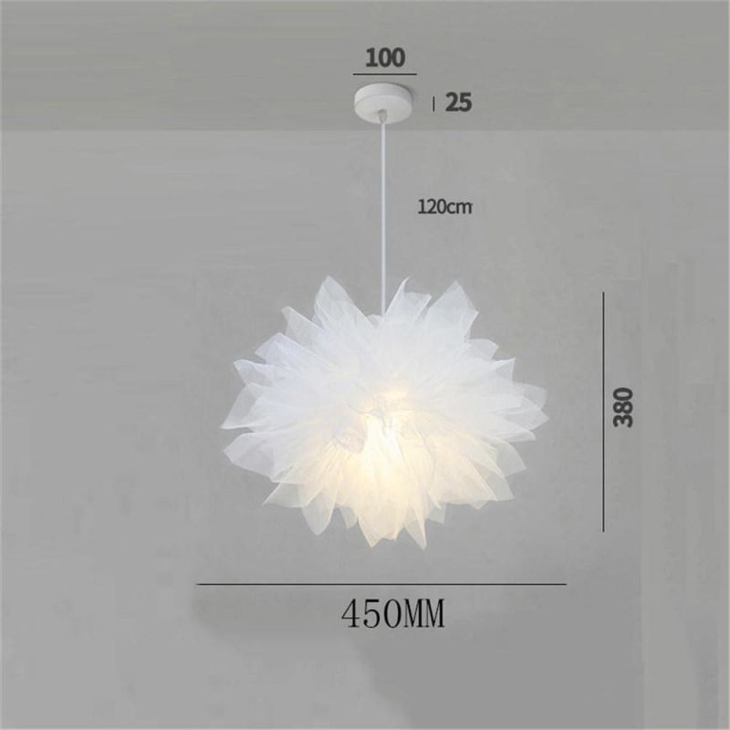 Romantic Lace Fabric Pendant Light Fixtures Pendant Lamp LED Hanging Lamp for Princess Living Room Bedroom Home Art Decor