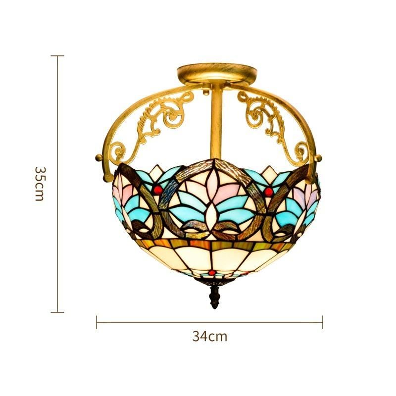 European Retro Mediterranean Style Heart Chandelier Colored Glass Ceiling Lights (WH-TA-32)