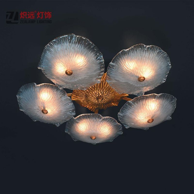 Irregular Circle Glass Lighting Customized Color Copper Sconce