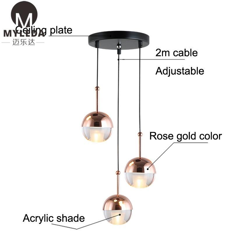 Modern Metal Pendant Lamp Glass LED Hotel Pendant Lamp