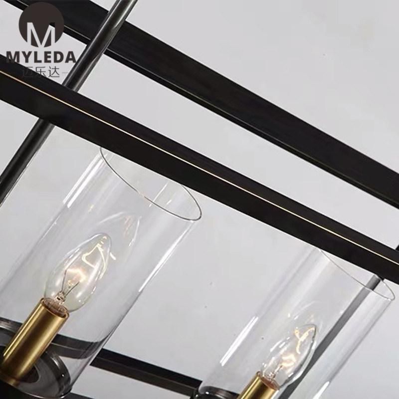 Industrial Light Kitchen Dining Table Black Glass Pendant Light