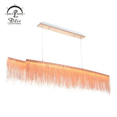 Silver Aluminium Chain Tassel Ring Modern Chandelier