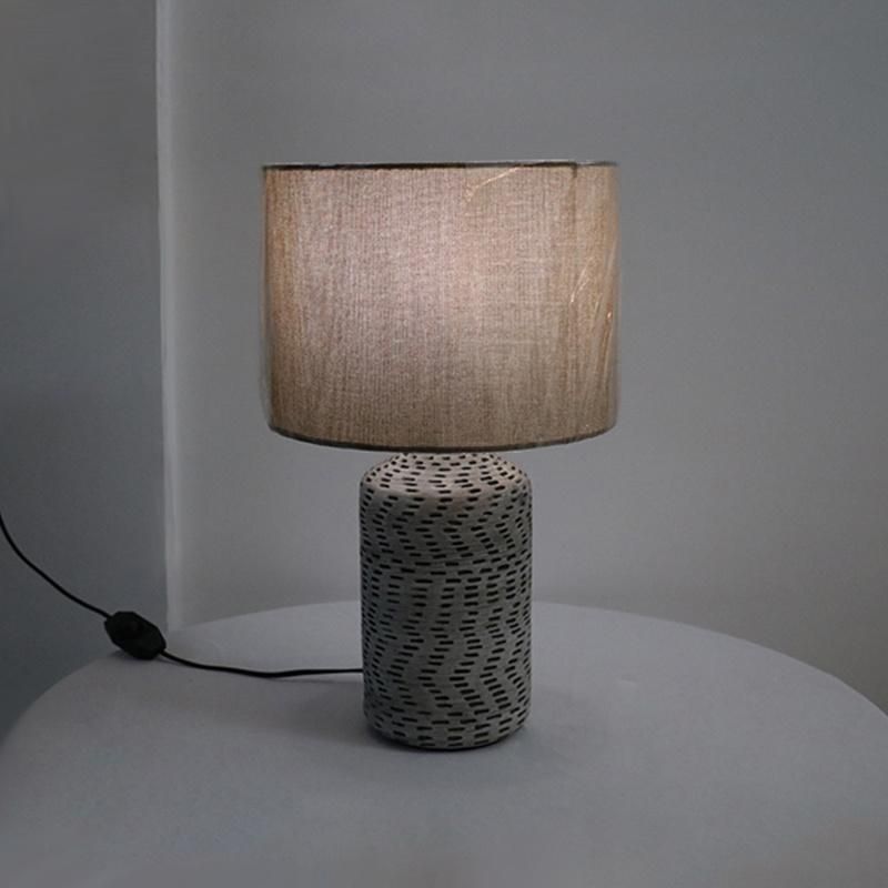 Ceramic Body and White Gourd White Acrylic Fabric Shade Table Lamp.