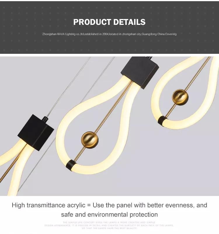 Fashionable Hanging Modern Luminous Sport Black LED Chandelier Pendant Light