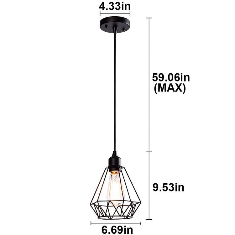 Jlc-7016 Rustic Vintage Bar Restaurant Iron Cage Pendant Hanging Lamp